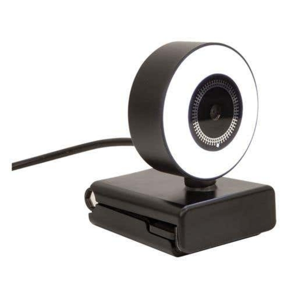 Helix Stream LED 720p Black Webcam with LED Ring Light - Picture 2 of 5